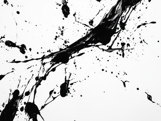 Abstract black ink swirling in water against white background, AI generated
