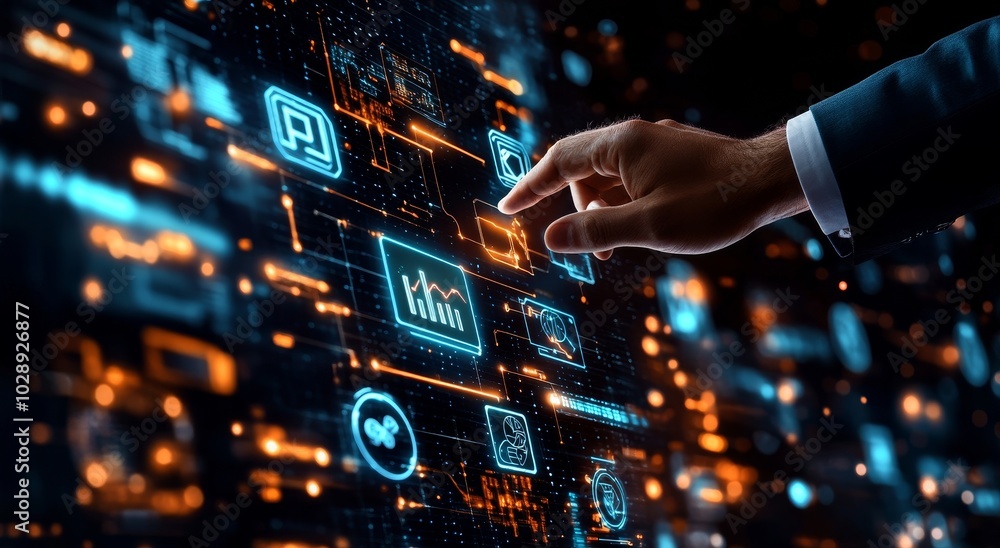 Aufkleber Conceptualization of the Automation Software Technology Process System Business