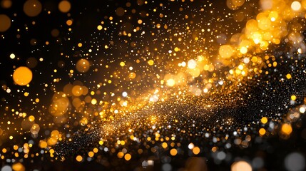 Fototapeta premium Sparkling Bokeh Lights in Gold and Silver Tones