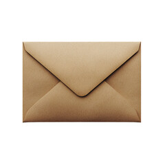 Closed Brown Envelope Isolated Black Background