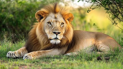 Fototapeta premium the king of the jungle lion in the wild