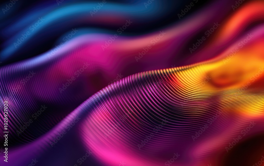 Poster vibrant abstract waves of color blending in a mesmerizing pattern.