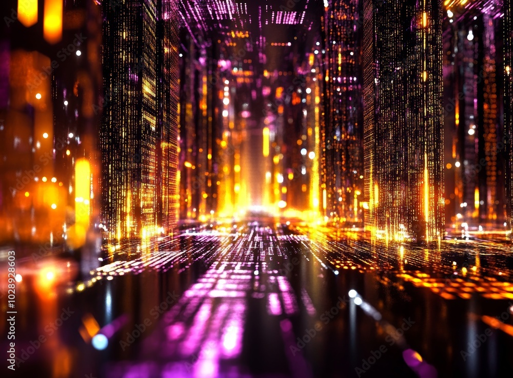 Poster Computer script and abstract programming code background