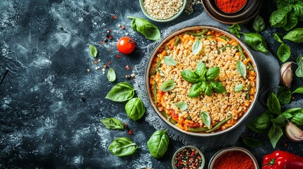 Colorful High-Detail Green Bean Casserole View