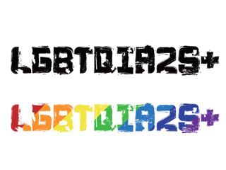 Roughness A019 text LGBTQIA2S+ roughness texture shows the LGBTQIA Culture with vector illustration graphic EPS 10
