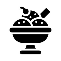 Ice Cream Sundae glyph icon