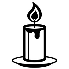 candle line art silhouette vector illustration
