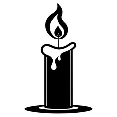 candle line art silhouette vector illustration