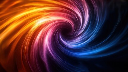 Obraz premium Colorful swirl pattern, black background