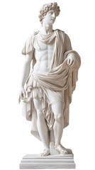 Classical Marble Statue of Male Figure Isolated on transparent Background