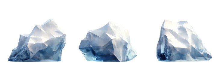 3d iceberg render   crystalline glacier isolated transparent background