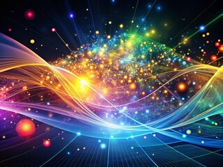 Obraz premium Futuristic Big Data Visualization with Cosmic Design and Flowing Particles