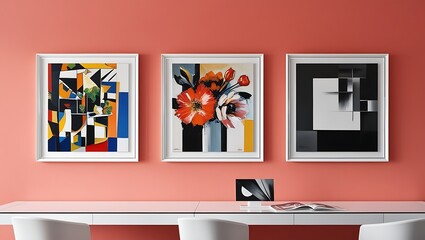 geometric art paintings. Creative minimalist hand drawn illustration for wall decoration