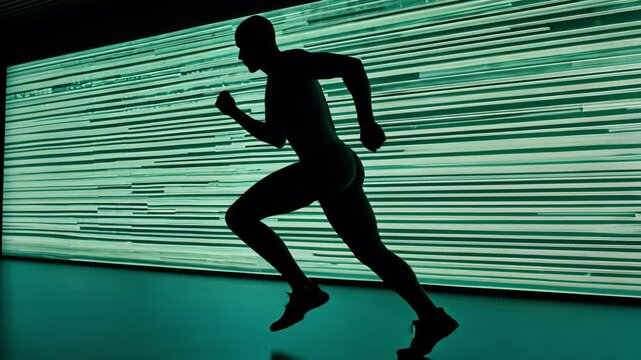 silhouette of a person running