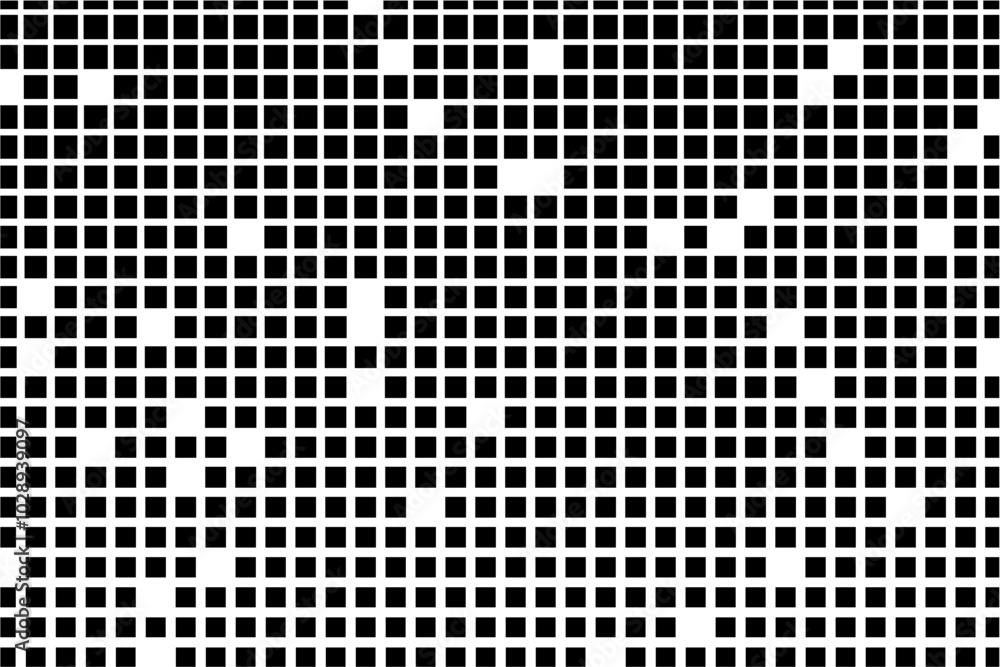 Aufkleber abstract grid pattern with shrinking black squares
