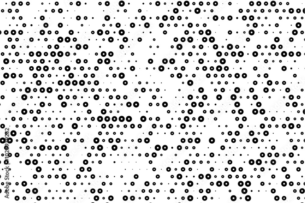 Poster random sized dotted grid with hollow center circles