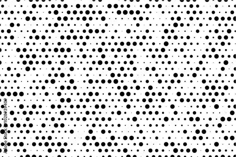 Poster Minimalist staggered dotted grid with random sizes