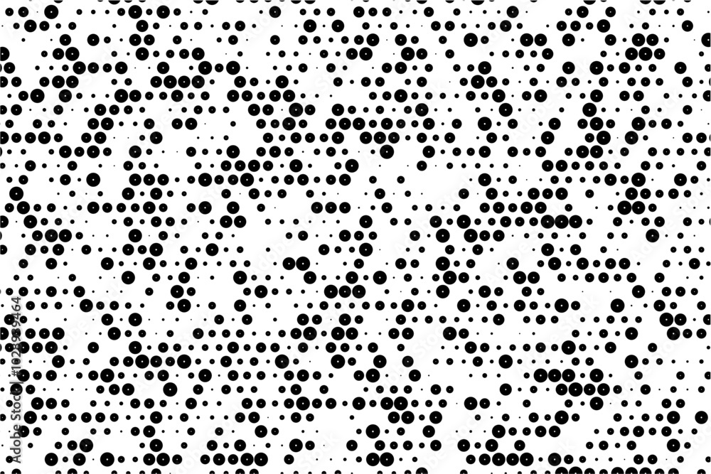 Poster Irregular grid of hollow dots on staggered layout