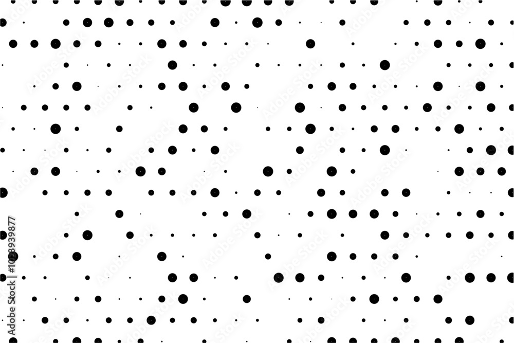 Poster Irregular grid of hollow dots on staggered layout