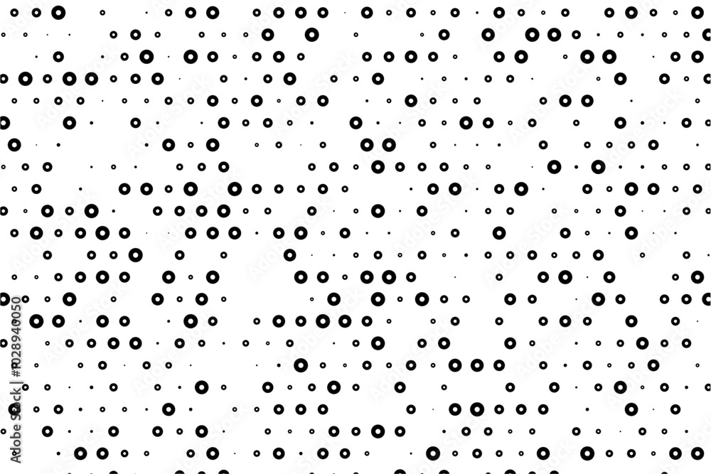 Poster random sized dotted grid with hollow center circles