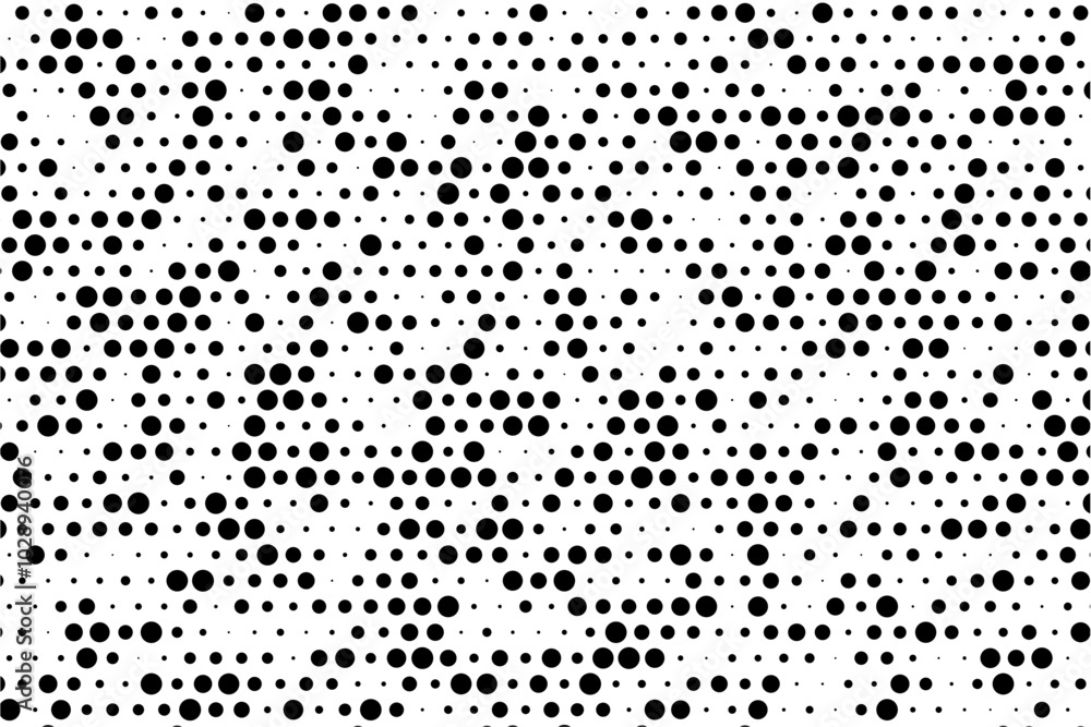 Poster Minimalist staggered dotted grid with random sizes