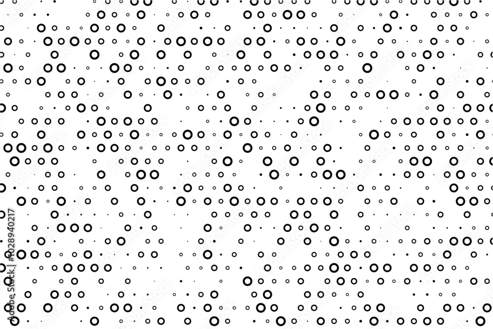 Poster random sized dotted grid with hollow center circles