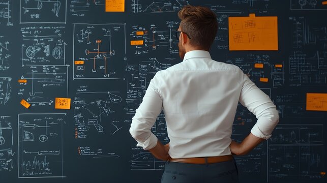 Technical planner designing power grids, utilizing diagrams for efficient energy distribution and infrastructure development.