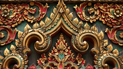 Intricate Thai Patterns in Vibrant Colors