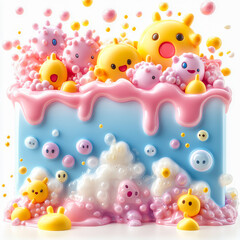 Creative 3D Icon Bundle Featuring a Bar of Soap with Bubbles and Germs for Hygiene Awareness