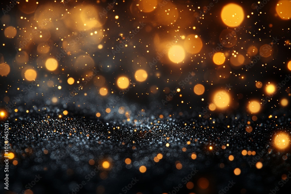 Poster an image of bokeh on a dark background with lights of a christmas tree.