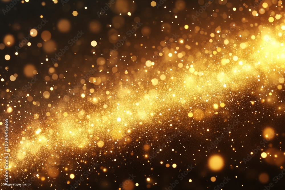 Poster light bokeh on a gold background. abstract texture.