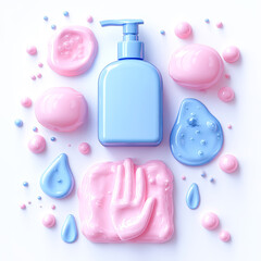 3D Icon Set Featuring Essential Handwashing Items for Global Handwashing Day Awareness Campaign