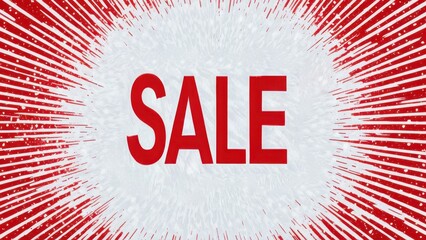 Dynamic red sale banner with bold white text and confetti effect, perfect for promoting discounts, sales events, and special offers