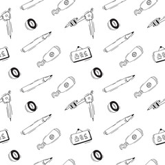 school supplies pattern, education seamless pattern, doodle school seamless pattern, hand drawn education pattern background, doodle school bckground
