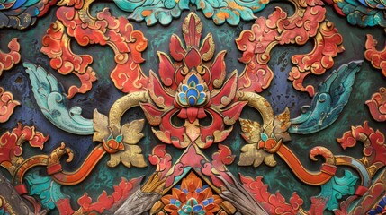 Fototapeta premium Vibrant Thai Motifs with Rhythmic Patterns