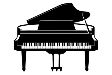 piano silhouette vector illustration