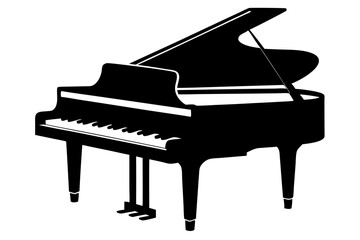 piano silhouette vector illustration