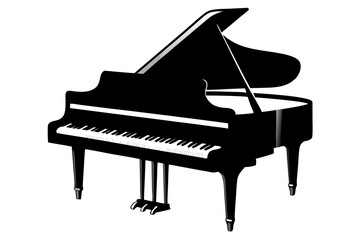 piano silhouette vector illustration © VectorArt