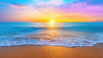 Fototapeta premium Abstract split screen of a desk and a sunset beach, representing work-life separation