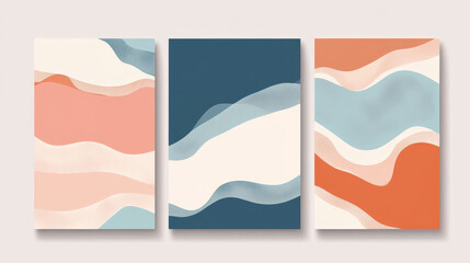 
A collection of three abstract art vector illustrations, showcasing creative minimalist hand-drawn designs. 