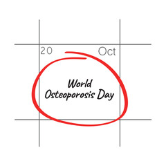 Obraz premium World Osteoporosis Day, October 20 - calendar date.