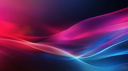 Blue and red gradient abstract background with glowing waves and light effects. Simple lines flow smoothly through the high-resolution, high-contrast vector design, creating a modern and elegant visua