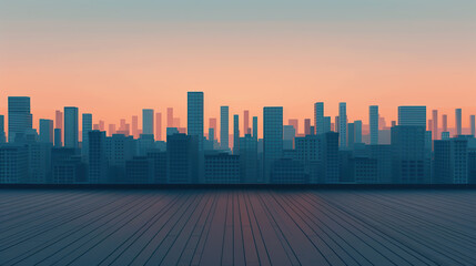 Obraz premium Day and Night Cityscape: Looking out from the room's window, a stunning cityscape with large, intricate buildings unfolds. The modern beauty of the city is breathtaking, day and night. High