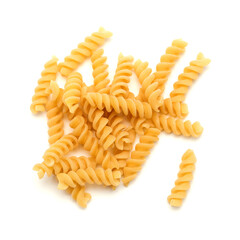 Fusilli pasta isolated on White background