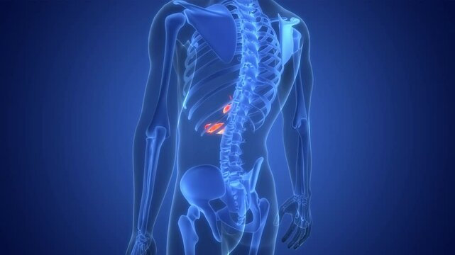 Human Internal Organs Pancreas with Gallbladder Anatomy Animation Concept
