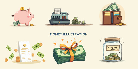 6 money illustration