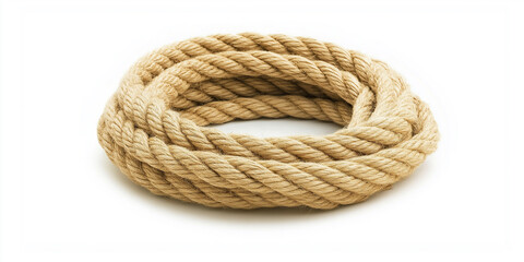 Obraz premium Thick ship rope coiled up forming a perfect circle