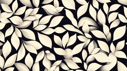A black and white image of leaves with a white background. The leaves are arranged in a way that creates a sense of movement and flow. The image evokes a feeling of calmness and serenity