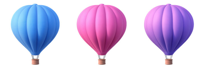 Fototapeta premium Colorful hot air balloons isolated transparent background