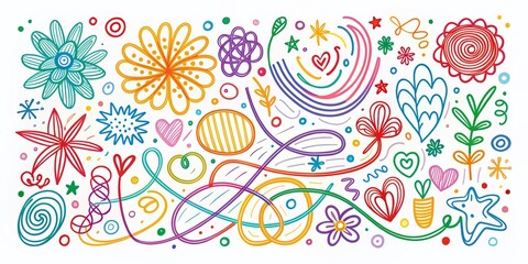 Hand-Drawn Pen Line Squiggle Doodles for Social Media and Advertising Design